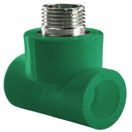тройник комбинированный пп d32х1/2″х32 нр antifire green